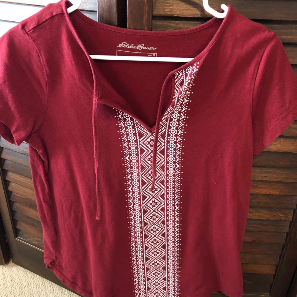 Women's Eddie Bauer Cap Sleeve tie shirt